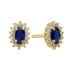 Aagaard - 8 kt. Goldohrring mit blauem Saphir