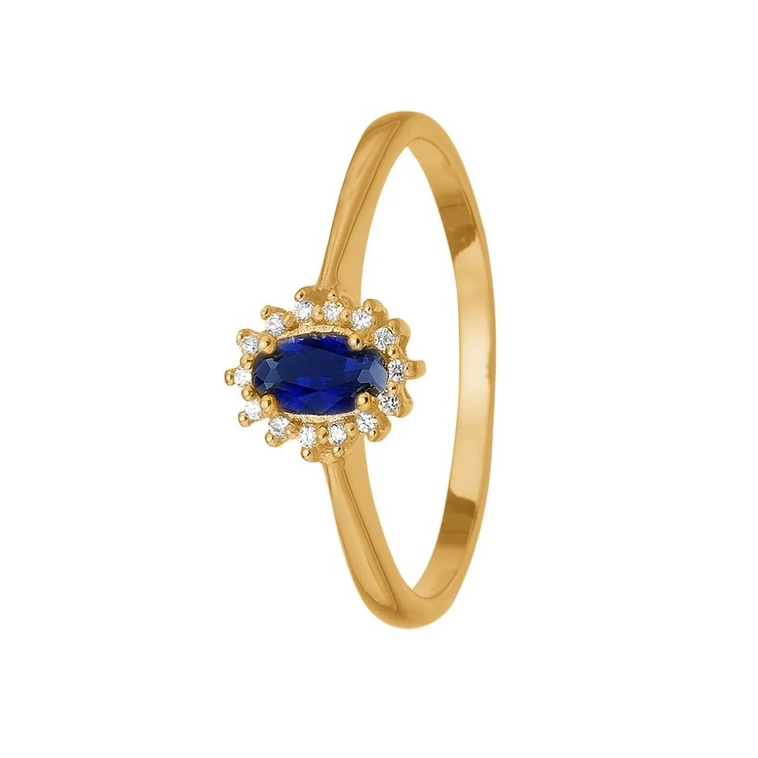 Aagaard - 8 kt. Goldring mit blauem Saphir