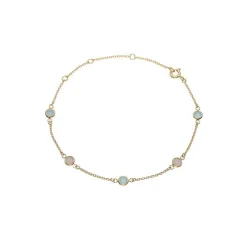Aagaard - Armband aus 8kt. Gold mit rosa und blauen Achaten