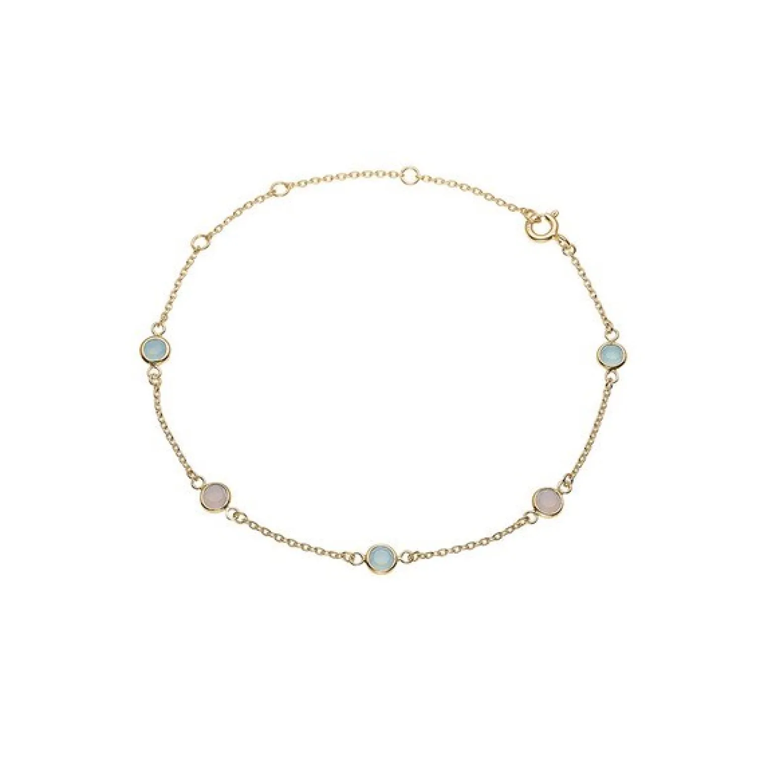 Aagaard - Armband aus 8kt. Gold mit rosa und blauen Achaten