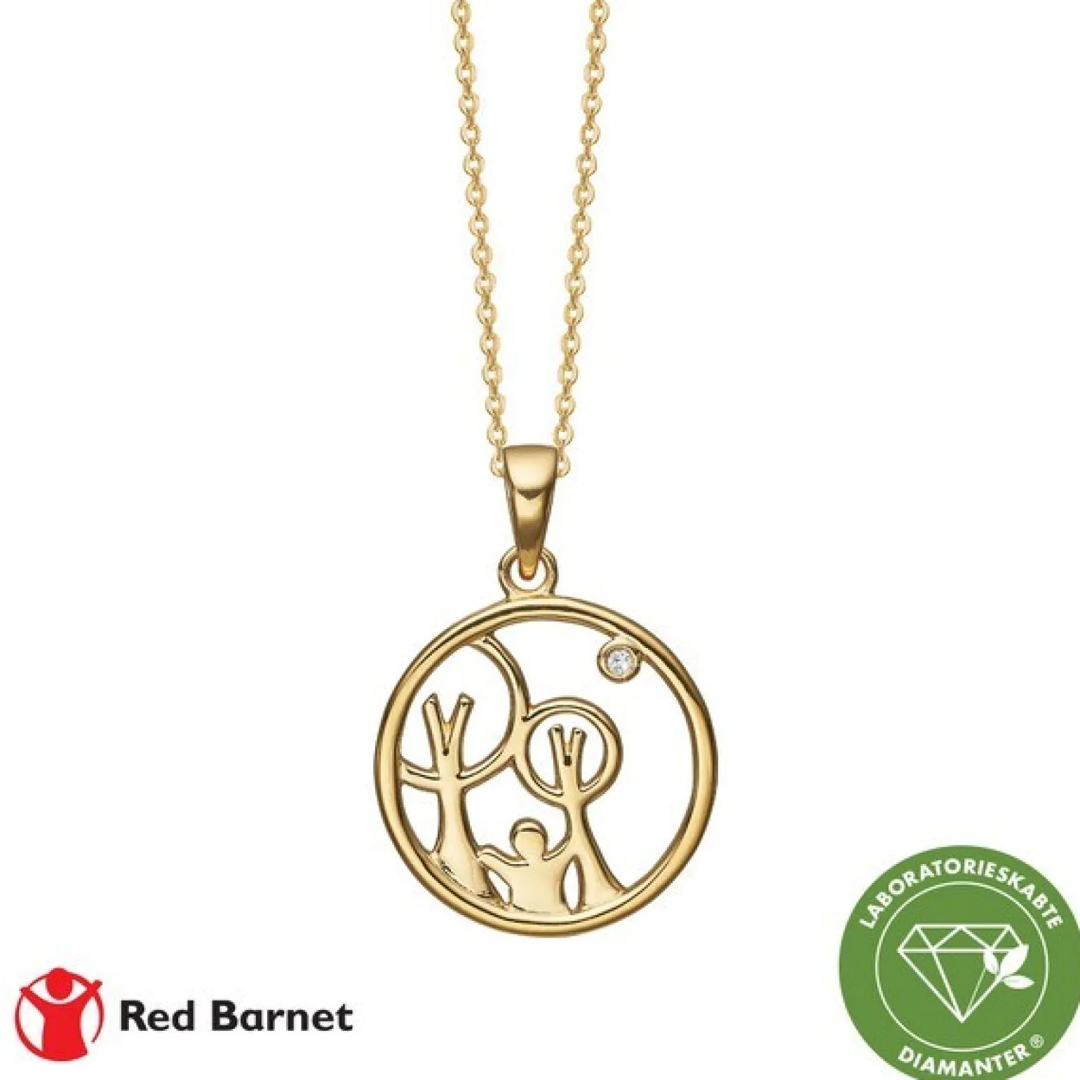 Aagaard - Save the Children Halskette aus vergoldete mit Labgrown-Diamant**