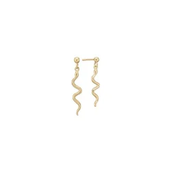 Aagaard - Schlangenohrringe mit Anhänger aus vergoldetem Stahl silber