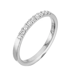 Allianzring aus 14 Karat Weißgold mit 9 Diamanten - insgesamt 0,18 Karat.