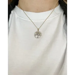 Anhänger aus 8kt. Gold mit Lebensbaum und Zirkonen