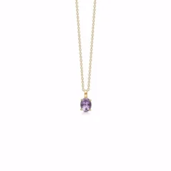 Anhänger mit violettem Amethyst in 8kt. Gold inkl. Kette