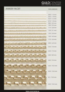 Anker Facette Armband in 14kt. Gold (Größe und Länge wählen)