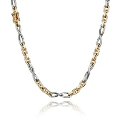 Ankerschlaufe Halskette 14 kt Rot und Weißgold - Verschiedene Größen und Längen