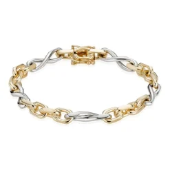 Ankerschleife Armband 14kt. Gold und Weißgold (Größe und Länge wählen)