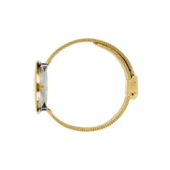 Arne Jacobsen - Bankers Watch mit weißem Zifferblatt und goldenem Netzarmband. Ø34