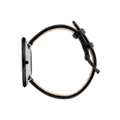 Arne Jacobsen - Bankiersuhr - Ø40 mm - Schwarzes Zifferblatt, schwarzes Armband