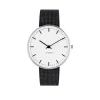 Arne Jacobsen - City Hall Watch - Ø34 - Weißes Zifferblatt, schwarzes Mesh-Armband