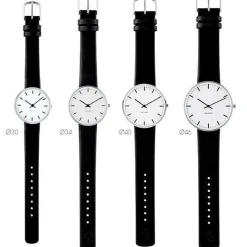 Arne Jacobsen - City Hall Watch - Ø40 - Weißes Zifferblatt, marineblaues Armband