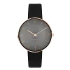 Arne Jacobsen - Grau mit schwarzem Lederband Ø34