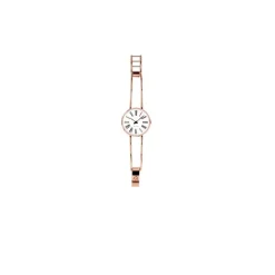 Arne Jacobsen - Römische Uhr Armreif - Ø34 - Weißes Zifferblatt, IP-Rosegold-Armreif