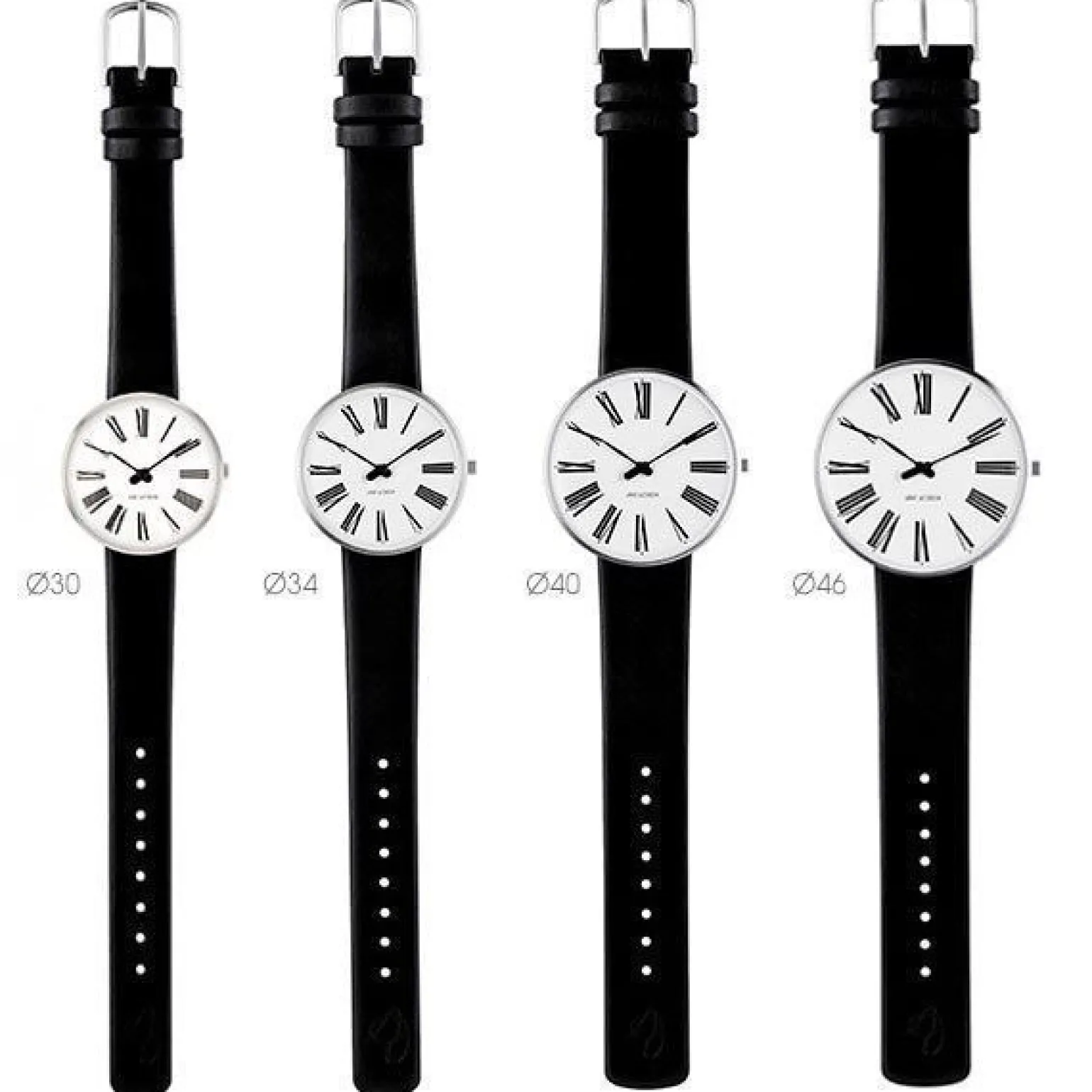 Arne Jacobsen - Römische Uhr - Ø40 - Weißes Zifferblatt, goldenes Netzarmband, IPG-Gehäuse