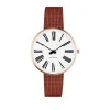 Arne Jacobsen - Roman Watch - Ø40 - Weißes Zifferblatt, Armband aus Kupfergeflecht, Gehäuse aus IP-Rosegold