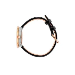 Arne Jacobsen - Roman Watch - Ø40 - Weißes Zifferblatt, schwarzes Armband, IP Rose Gold Gehäuse