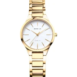 Bering - Damenuhr aus Titan in Gold mit weißem Zifferblatt