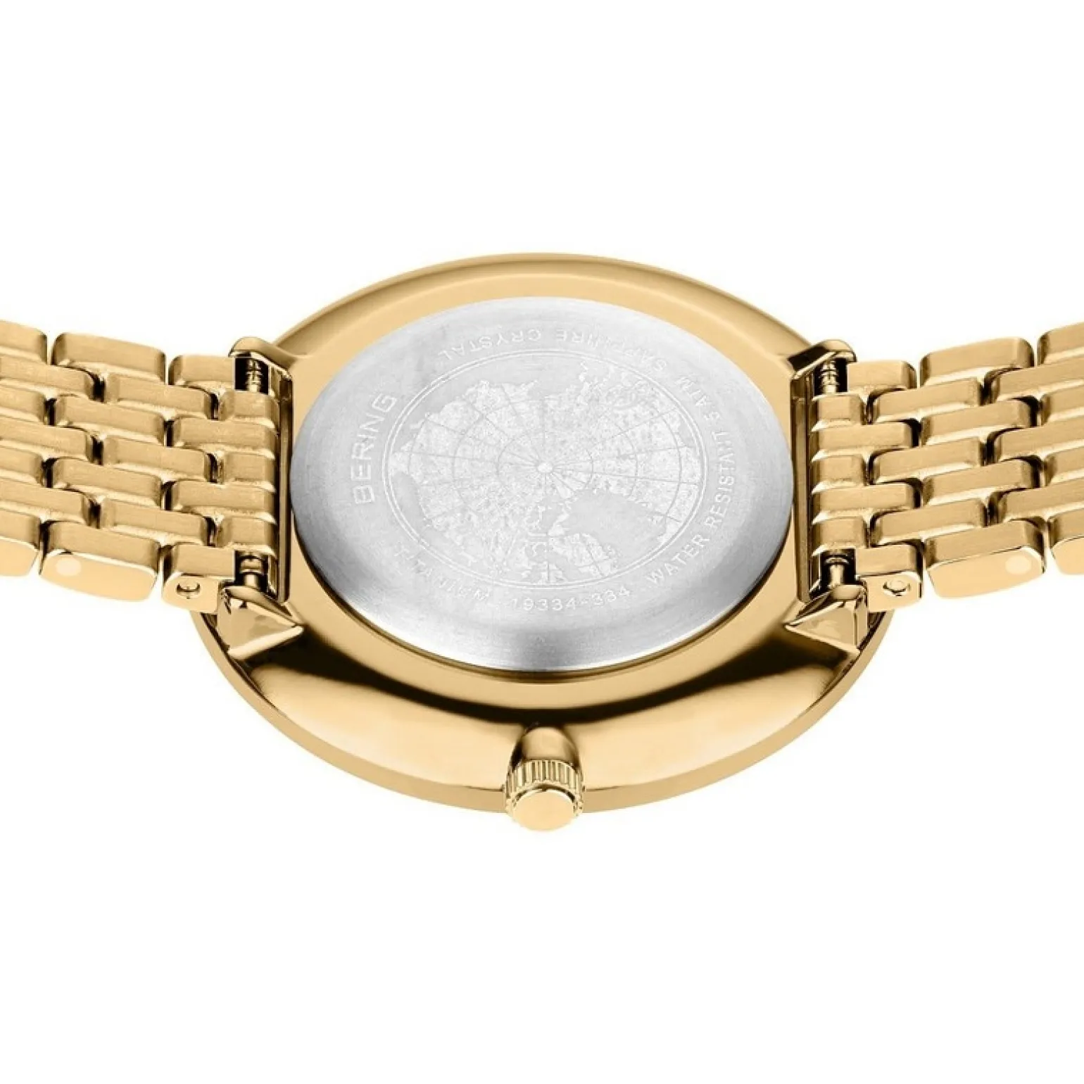 Bering - Damenuhr aus Titan in Golddublierung mit weißem Zifferblatt