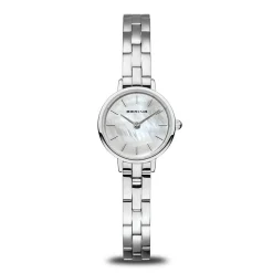 Bering - Klassische Damenuhr aus poliertem Stahl Ø22 mm