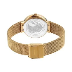 Bering - Klassische Damenuhr in gebürstetem und poliertem Goldduplikat Ø31 mm