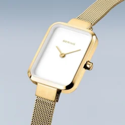 Bering - Klassische Damenuhr mit quadratischem Gehäuse Ø20 mm