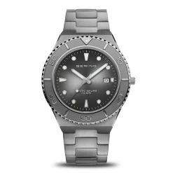 Bering - Klassische Herrenuhr in gebürstetem Grau mit grauem Zifferblatt