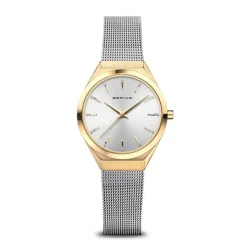 Bering - Ultra Slim Damenuhr in Gold- und Silberfarben 29 mm