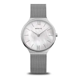 Bering - Ultra Slim Damenuhr aus poliertem/gebürstetem Stahl**