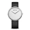 Bering - Ultra Slim Unisex-Uhr in Silberfarben mit weißem Zifferblatt. Ø 39 mm.