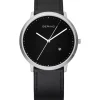 Bering klassische herrenuhr in gebürstetem silber mit weißem zifferblatt**