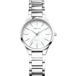 Bering Titanium Damenuhr 30 mm mit weißem Zifferblatt