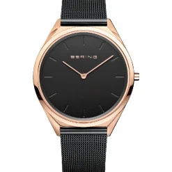 Bering Ultra Slim Unisex-Uhr in poliertem Roségold