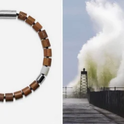 Black Sun MAVERICK'S, CALIFORNIA schwarzes Nylon und passende Perlen mit Silberverschluss