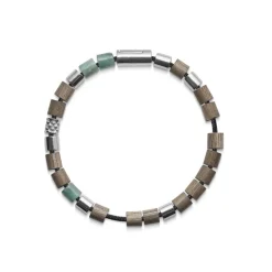 Black Sun SKELETON BAY, NAMIBIA schwarzes Nylon und Perlen mit silberner Schließe