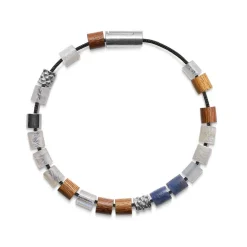 Black Sun WHITE BEACH, JAPAN schwarzes Nylon und passende Perlen mit silberner Schließe