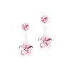 Blomdahl - Anhänger Blumenohrringe mit rosa Kristall