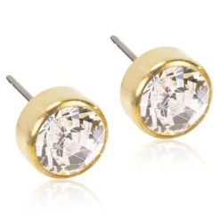 Blomdahl - Goldener Titan-Ohrring Lünette Kristall Ø3-6 mm