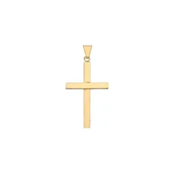 Breite Stolpe Kreuz Goldanhänger in 8-14 Karat - Klein 13x21