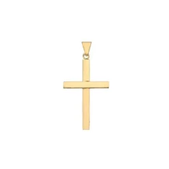 Breiter Stolpe-Kreuz-Anhänger aus Gold mit 8-14 Karat - Medium