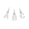 Buchstaben-Anhänger aus rhodiniertem Silber - von A bis V ohne Kette