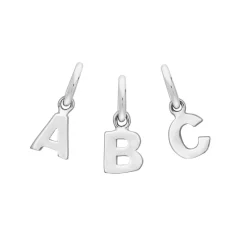 Buchstaben-Anhänger aus rhodiniertem Silber - von A bis V ohne Kette