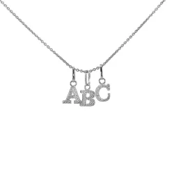 Buchstabenanhänger in silber mit zirkonia