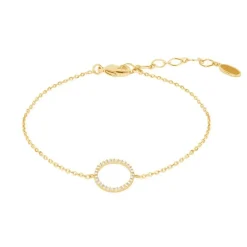 ByBirch - Armband i vergoldete silber w. kreisförmiger Anhänger