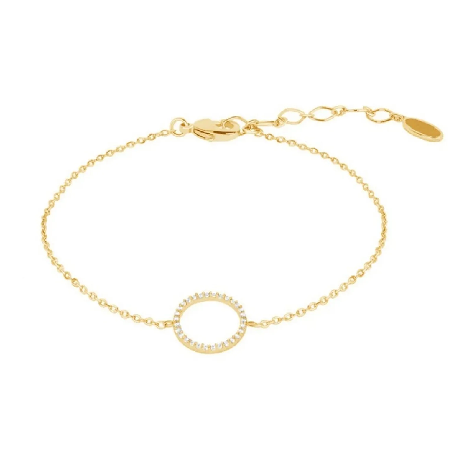 ByBirch - Armband i vergoldete silber w. kreisförmiger Anhänger