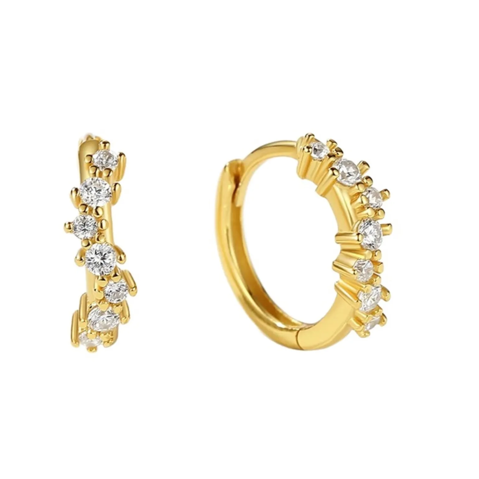 ByBirch - Gro Creolen in vergoldete silber mit zirkonia