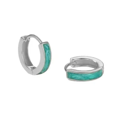 ByBirch - Heidi hoops i silber mit grüner Emaille
