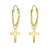 ByBirch - Hoops in vergoldete silber mit Kreuzen für Männer