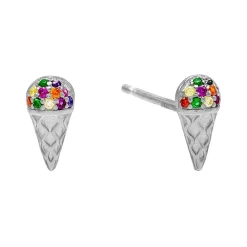 ByBirch - Karen Ohrringe aus vergoldete silber mit Regenbogenzirconen