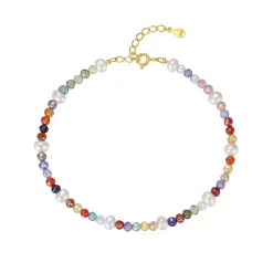 ByBirch - Lana armbånd aus vergoldete silber mit Zirkonias und Perlen